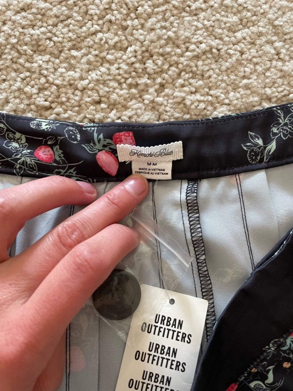 Kimchi Blue Black Floral Pleated Skirt - Picture 3 of 3